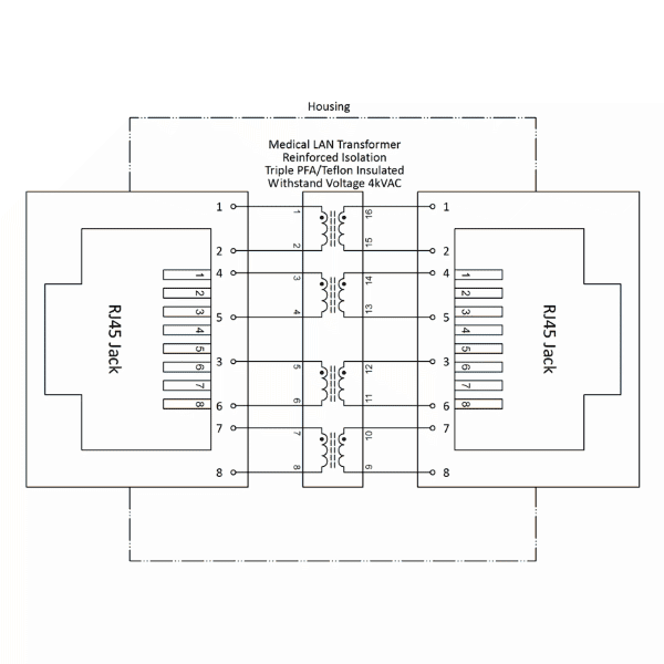 Circuit diagram for the network isolator EMOSAFE EN-20G