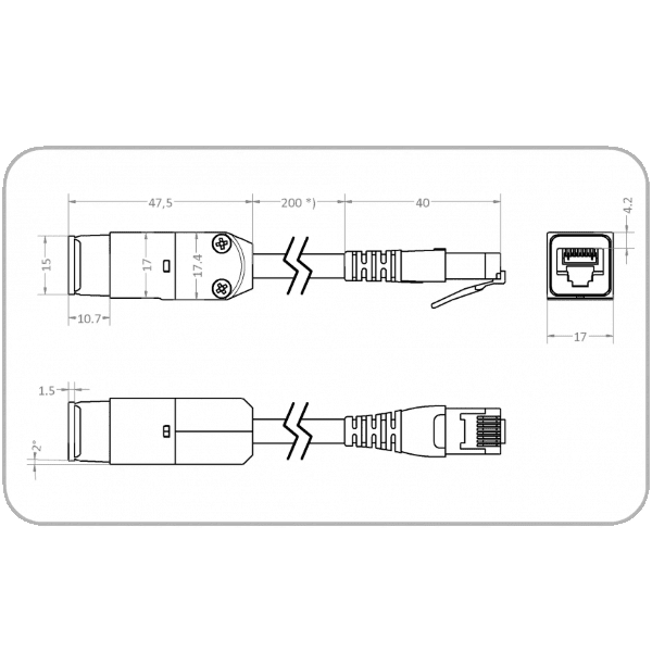 Drawing of the network isolator EMOSAFE EN-66S