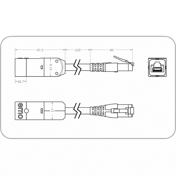 Drawing of the network isolator EMOSAFE EN-66e