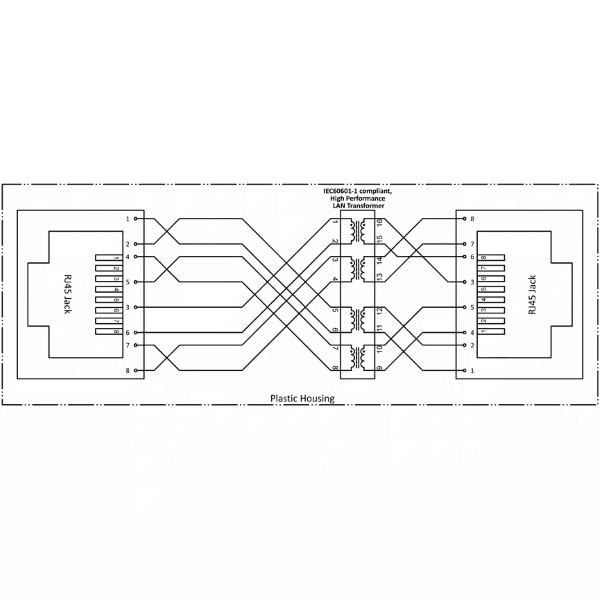 Circuit diagram for the network isolator EMOSAFE EN-70