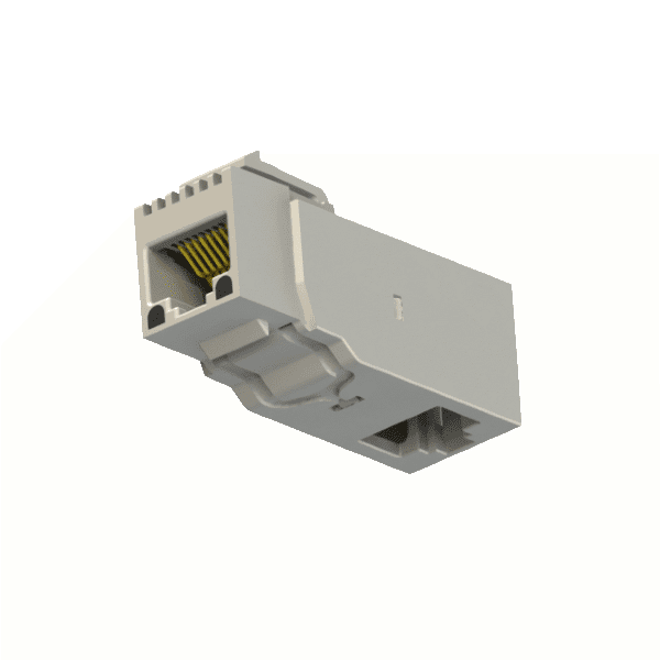 RJ45 1000 Mbit/s Class D Überspannungsschutz EN-70e Netzwerkisolator 2 MOPP Standalone galvanische Trennung Weiß/Grau Kunststoffgehäuse IP40 