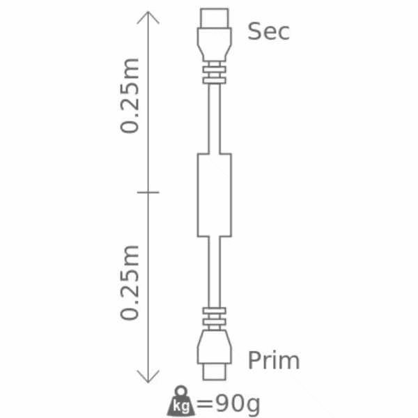 Drawing for the the USB isolator ISOUSB-Cable-A